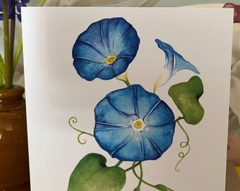 Individual Greetings Card - September- Morning Glory (Birth Flower)