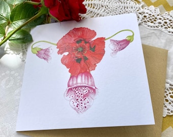 Individual Greetings Card - Botanical Womb I