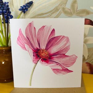Tarjeta de felicitación individual - Octubre - Cosmos (Flor de nacimiento)