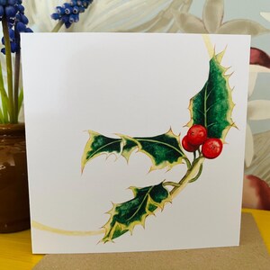 Individuele wenskaart - december - hulst (geboortebloem)