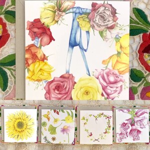 Poder das Plantas - Caixa de Presente com 5 Cartões de Arte Botânica