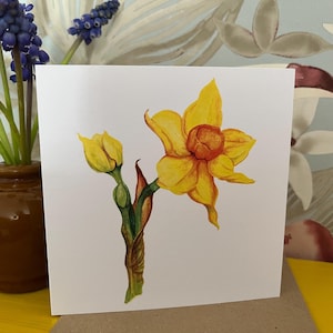 Tarjeta de felicitación individual - Marzo - Junquillo (Flor de nacimiento)