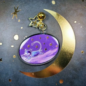 Cosmic Cat Keychain | Galaxy Cat Keyrings | Star Keychains | Kawaii Accessories | Cute Accessories | Gifts for Her | Cat Lover Gifts |
