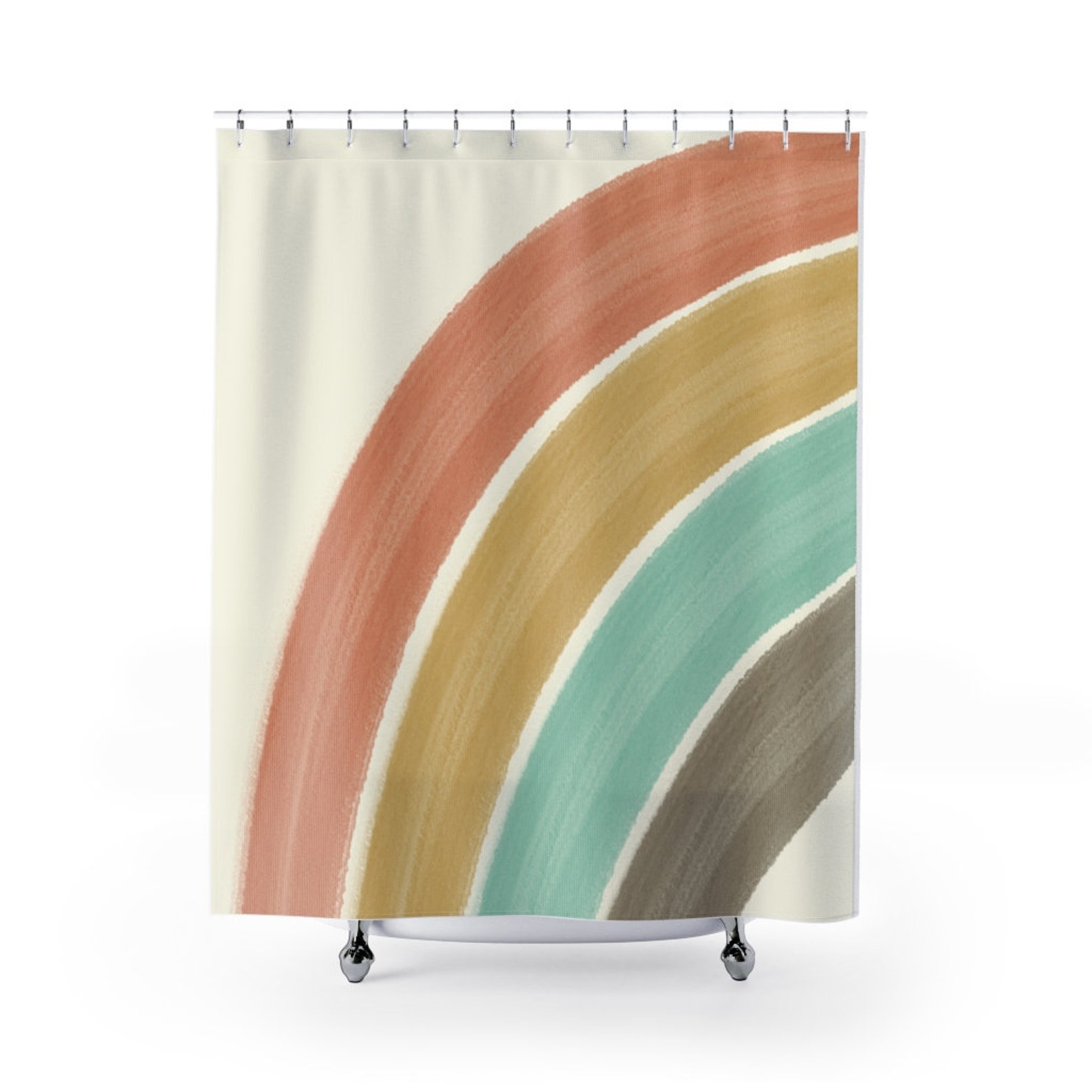 Boho Rainbow Shower Curtain Etsy