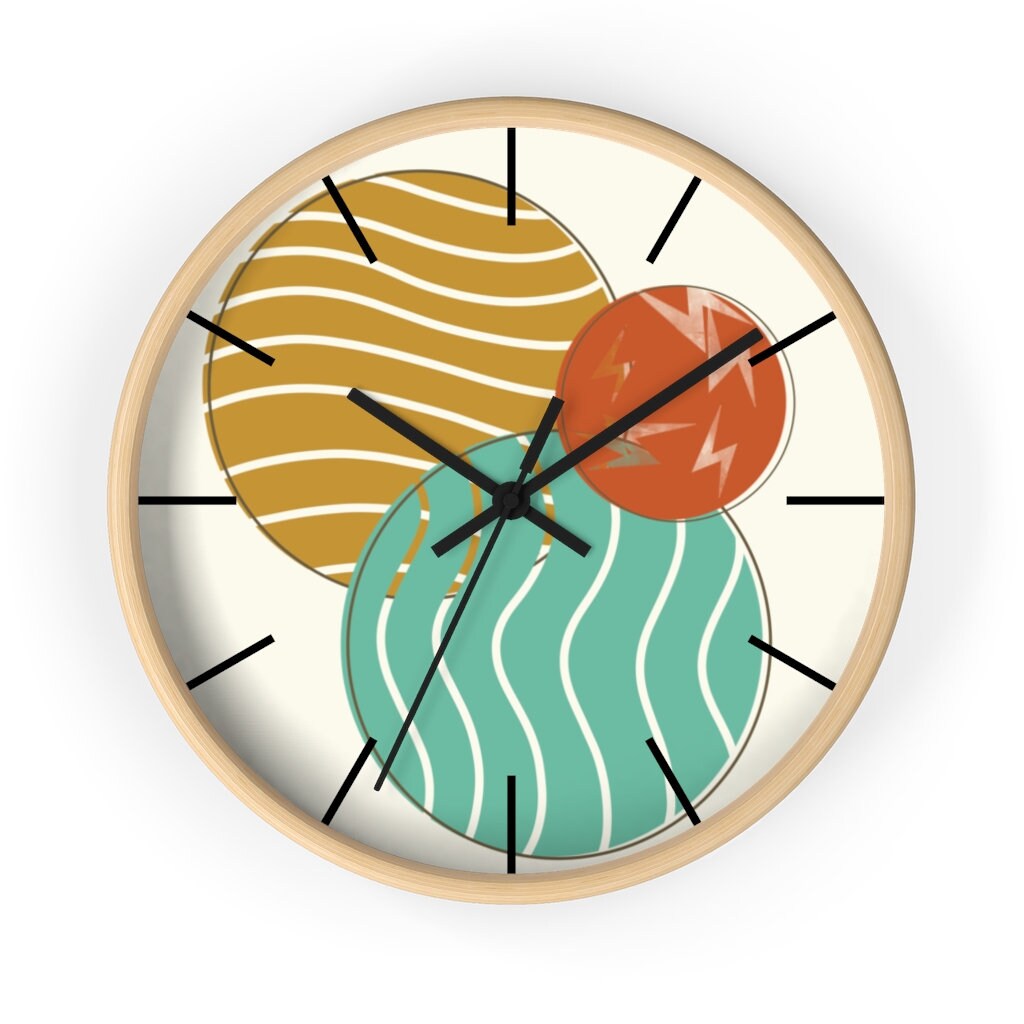 MCM Circles Wall Clock Etsy