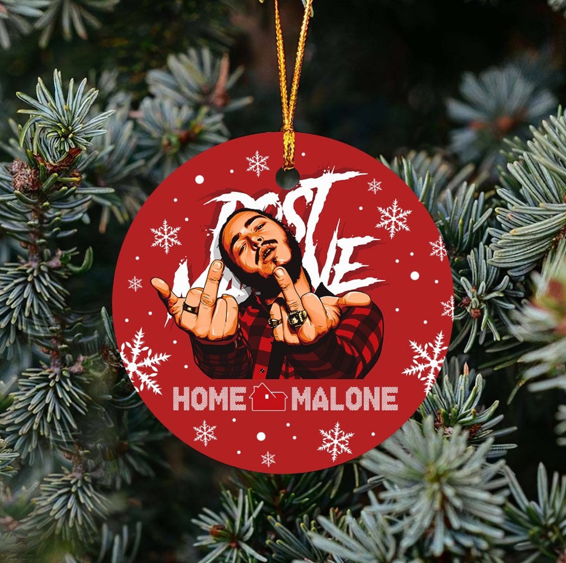 Home Malone Christmas Ornament Santa Post Malone Home Malone Etsy UK