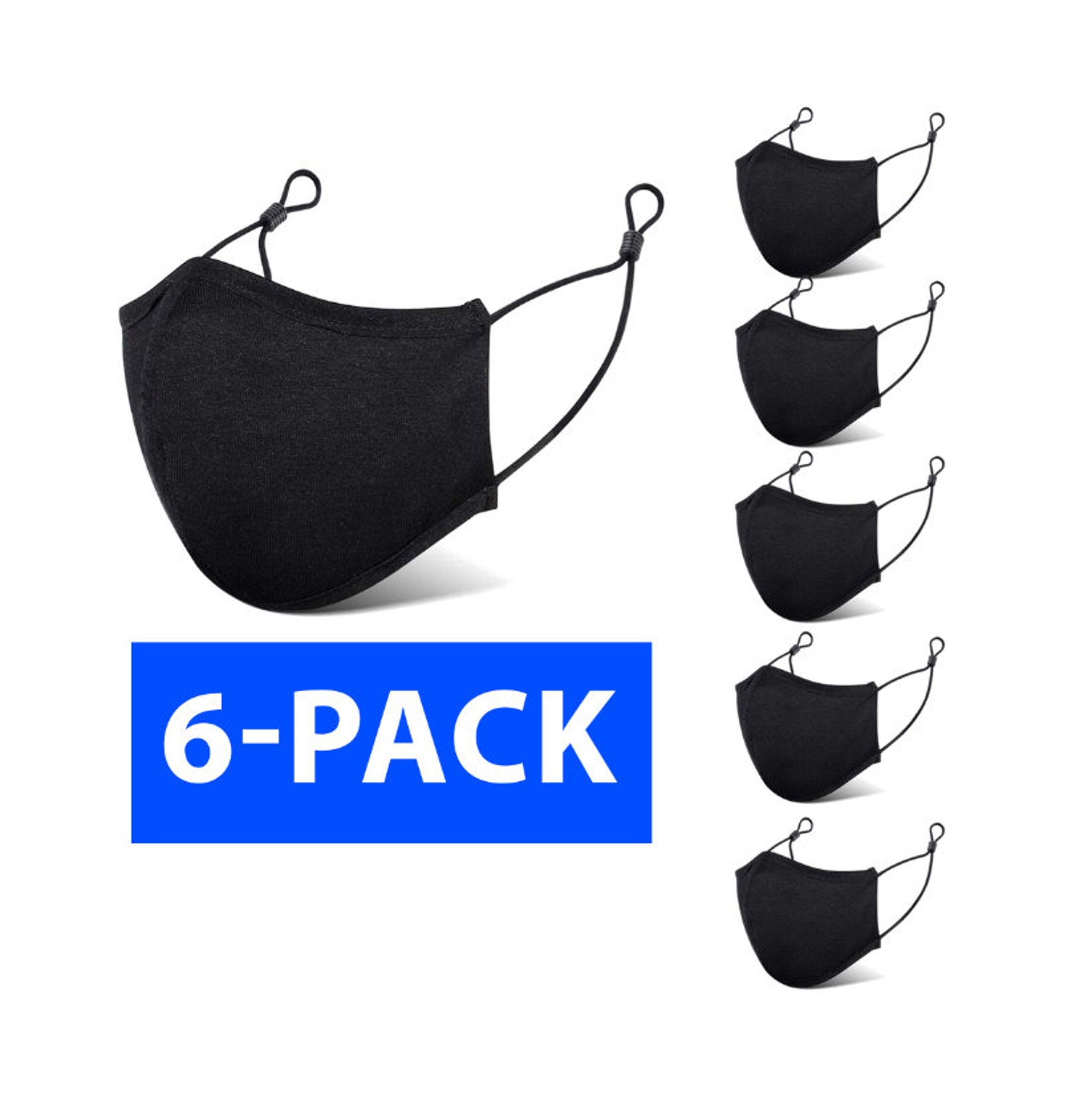 Cotton Face Mask 3 Layer Adjustable Mask Adult Black Mask Etsy