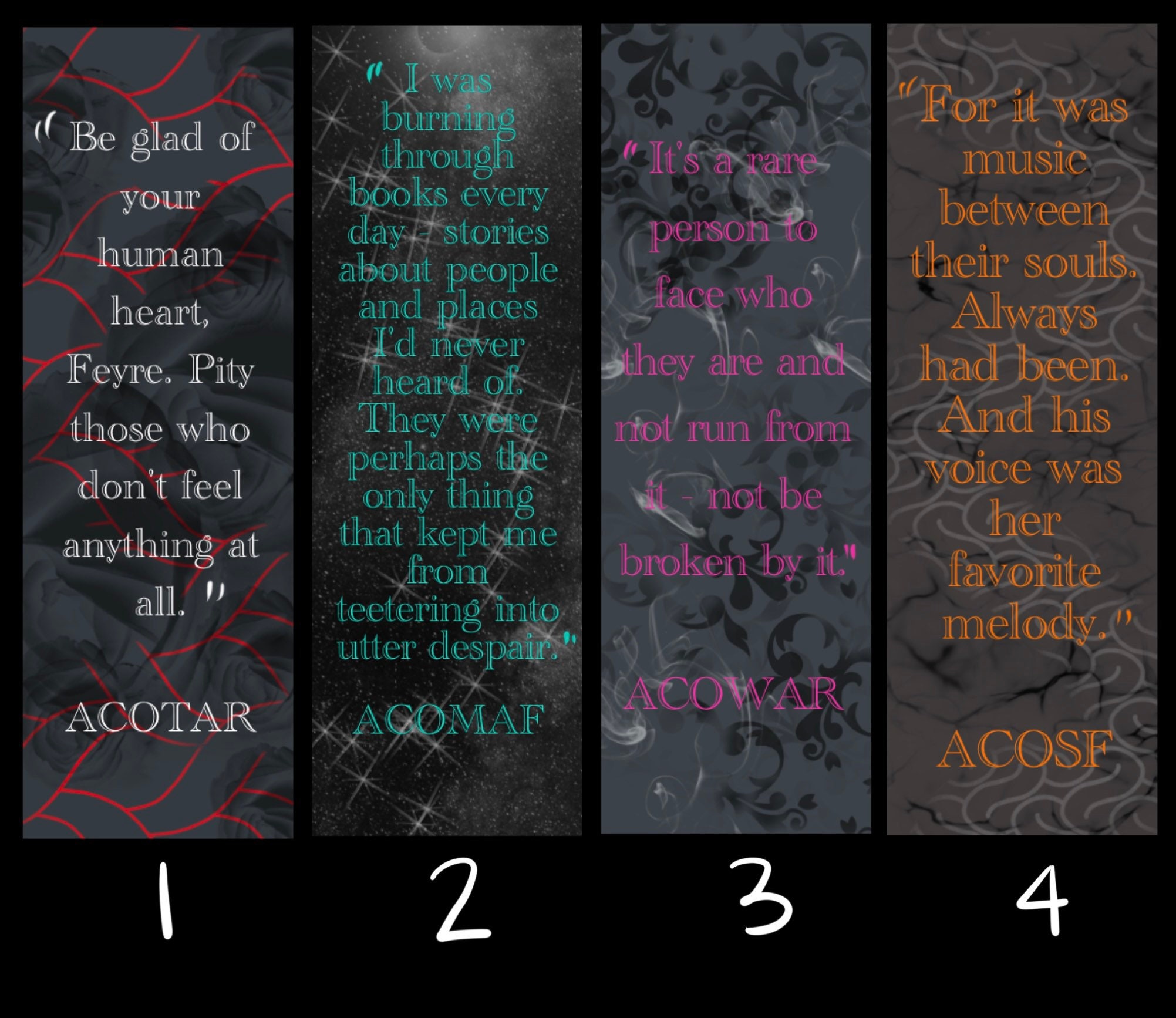 ACOTAR bookmarks Etsy