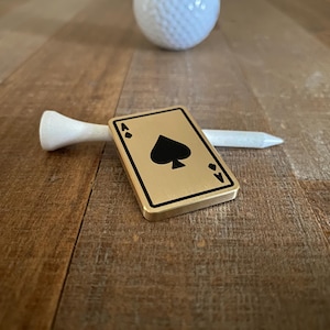 Brass Ace of Spades Golf Ball Marker