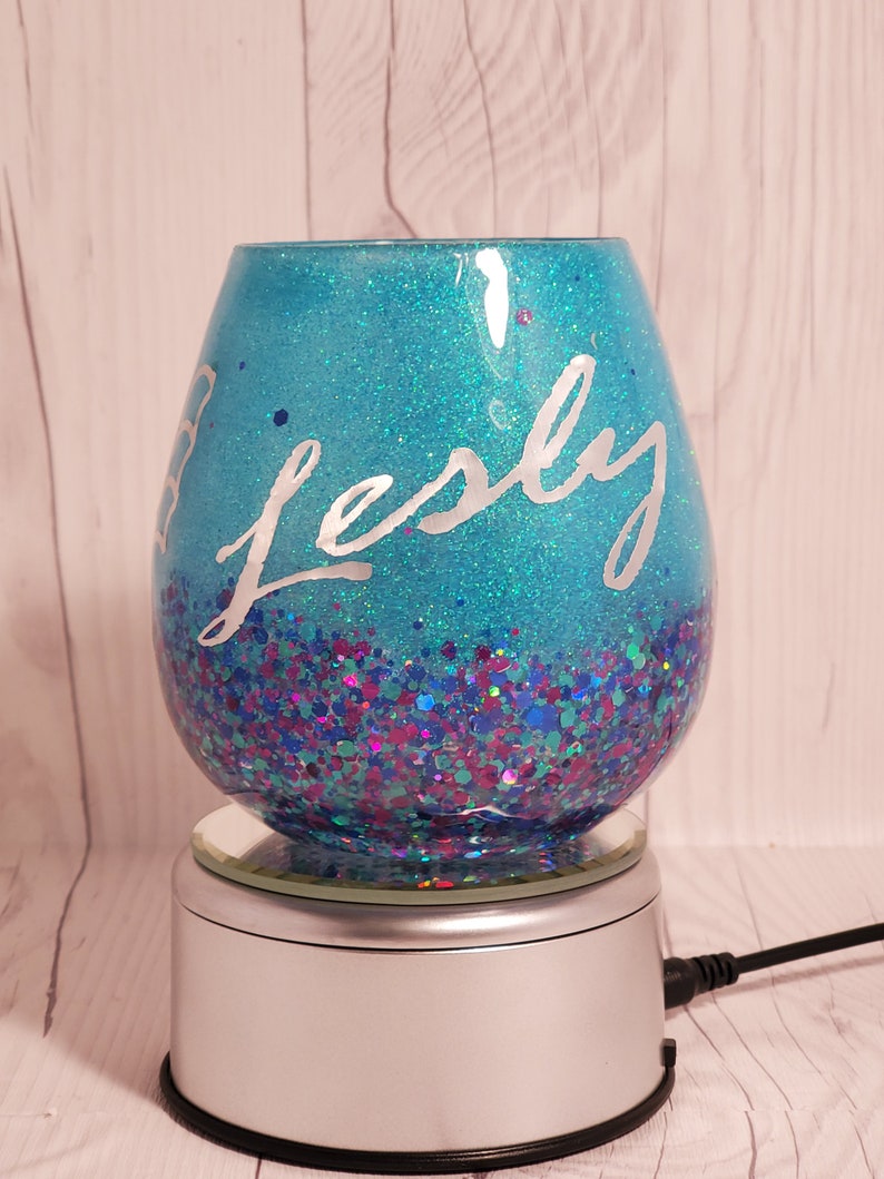 Stemless Wine Glass Personalized with Name Be a Mermaid and make waves