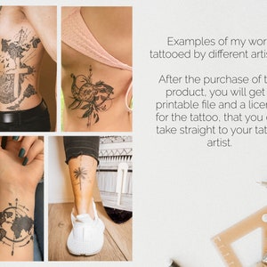 Compass Tattoo Digital File, Travel Tattoo for instant download by Deni Minar small tattoo idea image 3