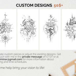 Compass Tattoo Digital File, Travel Tattoo for instant download by Deni Minar small tattoo idea image 4