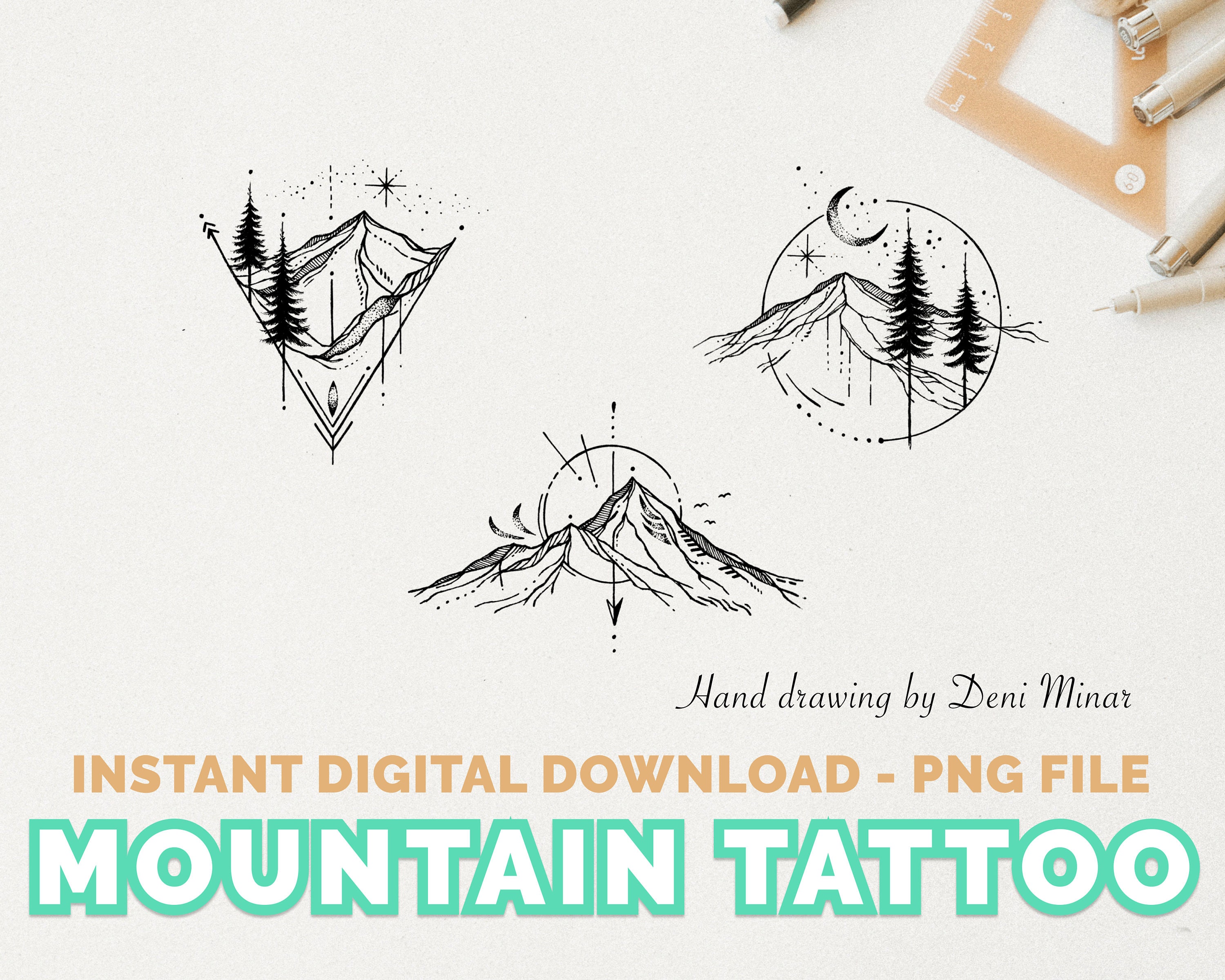 140 Pcs Black Mountain Temporary Tattoos For Women Men Adult Realistic  Tattoos Long Lasting Waterproof Including Star Sun Moon Geometric Forest  Tree(56 Sheets) Black Mountain Temporary Tattoos 56 Sheets