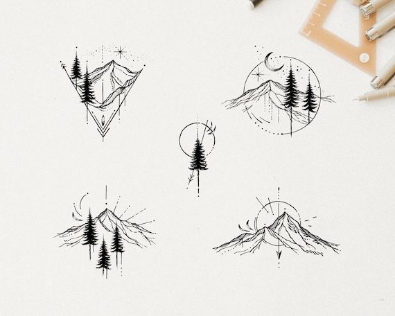 Mountain Tattoo Nature Tattoo and Hiking Tattoo 5 VERSIONS - Etsy Ireland Mountain Tattoo Nature Tattoo and Hiking Tattoo 5 VERSIONS - Etsy Ireland