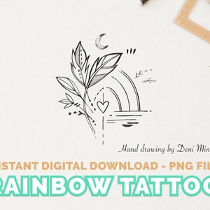 Rainbow Tattoo, positive tattoo for instant digital download by Deni Minar (small tattoo idea)