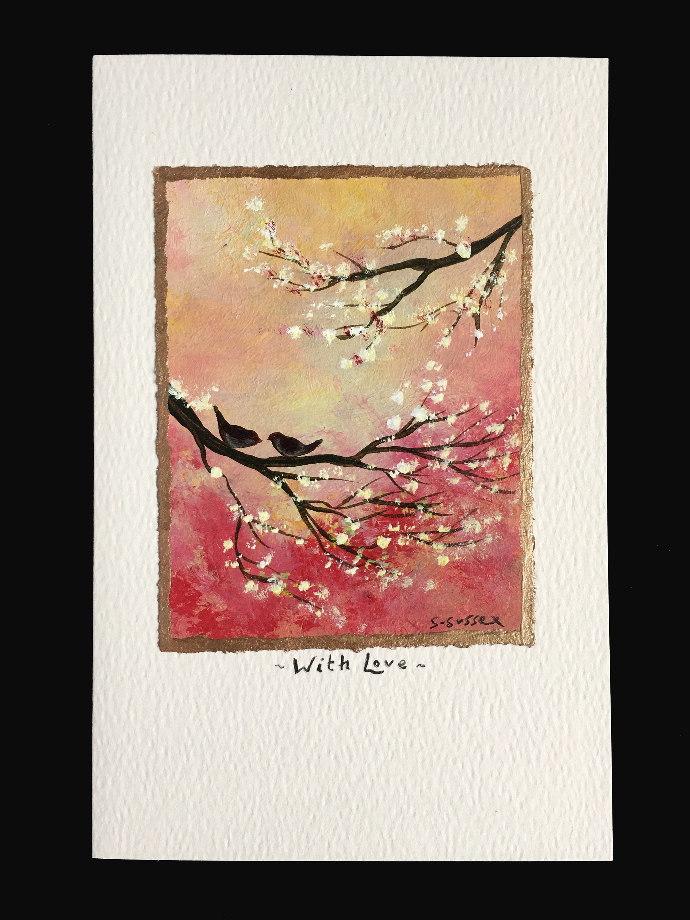 Different Unique Hand Painted Cards. ORIGINAL Acrylic Etsy