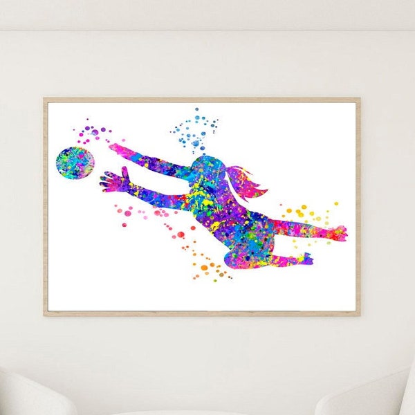 Girl Goalkeeper Print - Etsy