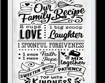 Our Family Recipe Etsy