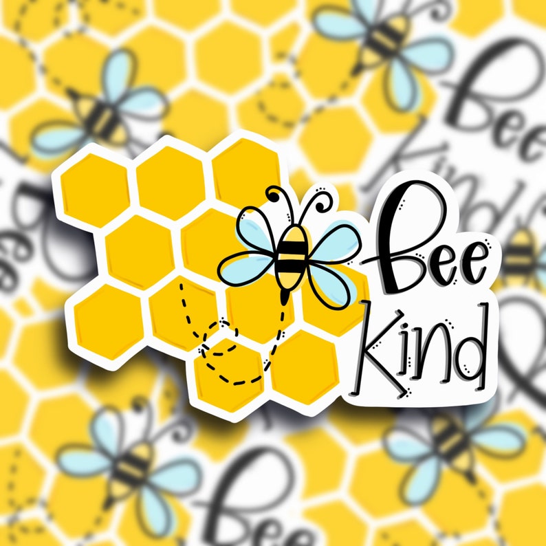 Bee Kind Bumblebee WATERPROOF Individual Sticker