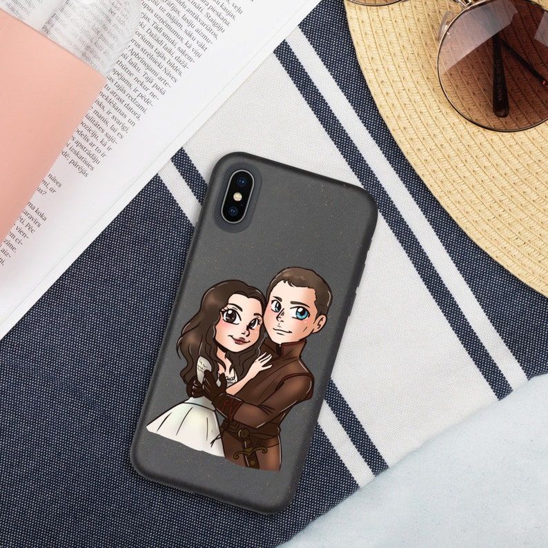 Once upon a time Biodegradable phone case|OUAT Eco phone case|Prince Charming and Snow White phone case|Chibi drawing phone case