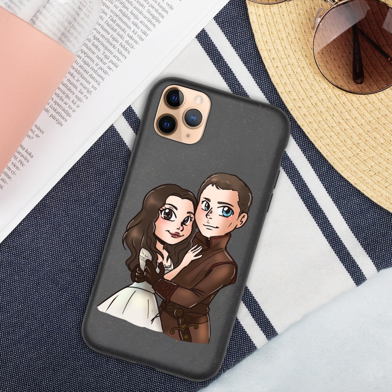 Once upon a time Biodegradable phone case|OUAT Eco phone case|Prince Charming and Snow White phone case|Chibi drawing phone case