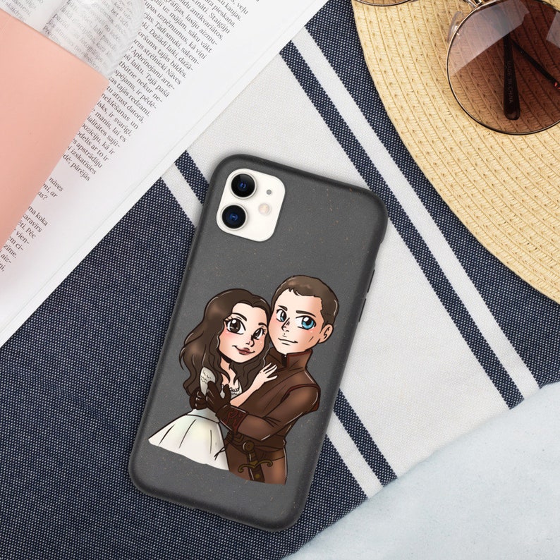 Once upon a time Biodegradable phone case|OUAT Eco phone case|Prince Charming and Snow White phone case|Chibi drawing phone case