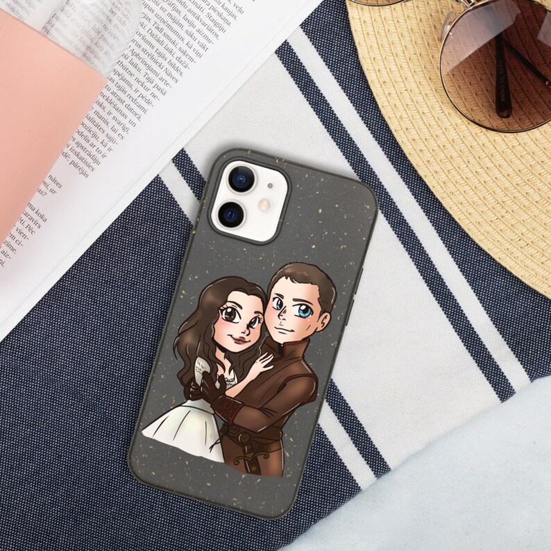 Once upon a time Biodegradable phone case|OUAT Eco phone case|Prince Charming and Snow White phone case|Chibi drawing phone case