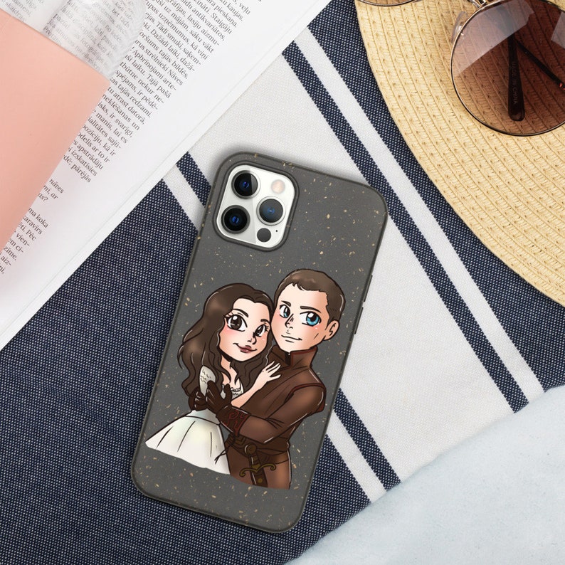 Once upon a time Biodegradable phone case|OUAT Eco phone case|Prince Charming and Snow White phone case|Chibi drawing phone case