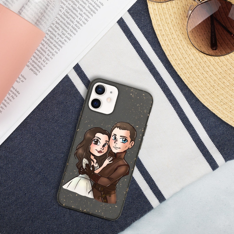 Once upon a time Biodegradable phone case|OUAT Eco phone case|Prince Charming and Snow White phone case|Chibi drawing phone case