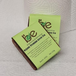 Organic Premium Green Tea Soap Bar, Tea Tree Oil, Cedarwood Oil, Dead Sea Salt, Brightening Soap, Refreshing Soap, Acne Soap, Wrinkles