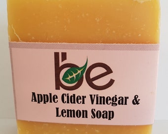 APPLE CIDER Vinegar& Lemon Soap 2 X 120G, Natural Organic Handmade Soap bar, Apple Cider Vinegar Wash, Lemon Wash, Psoriasis Soap Bar