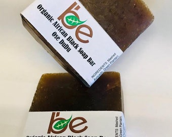 オーガニックアフリカンブラックソープバー 150g、ニキビ、湿疹、乾癬、乾燥肌、ダメージ肌など、あらゆる肌トラブルに効果的な治療