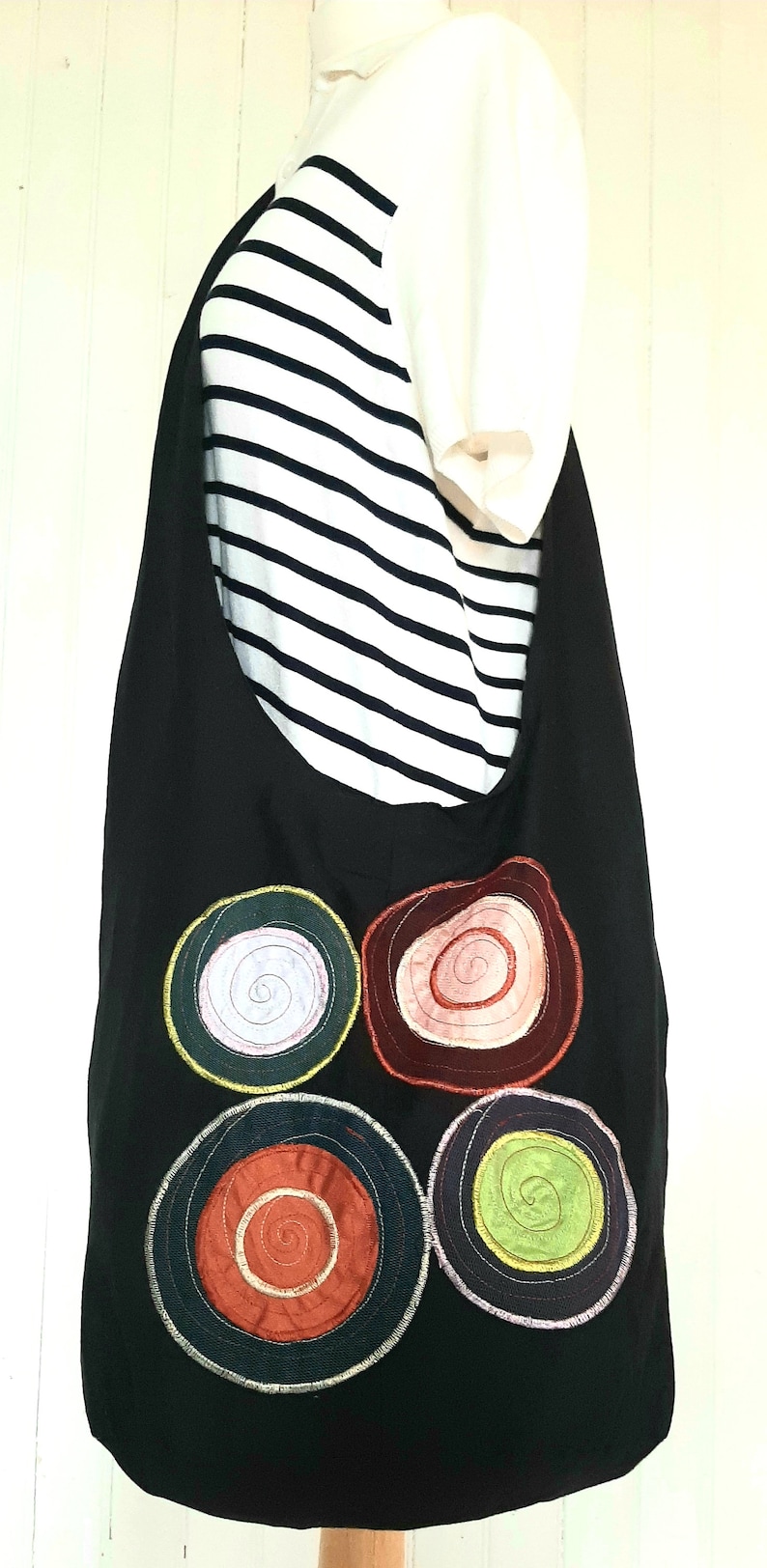 Black Fabric Shoulder Bag Etsy