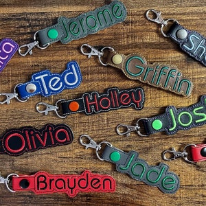 Personalized Embroidered Name Keychain