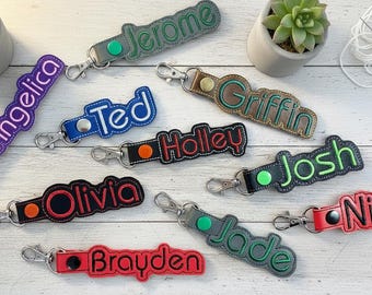 Custom Personalized Embroidered Name Keychain