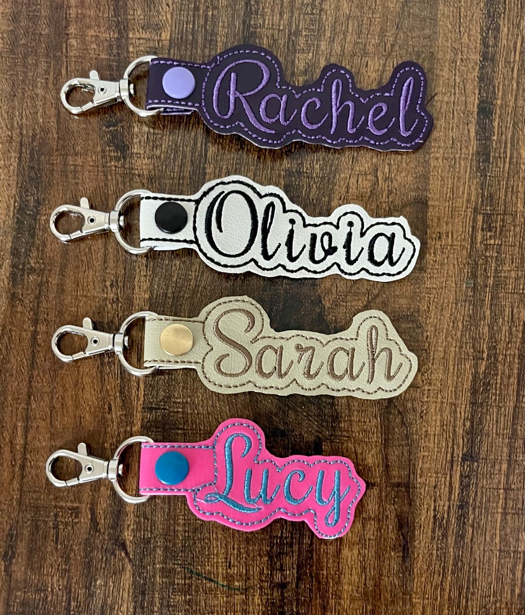 Keychain Cursive Personalized Embroidered Name Keychain Cursive Font - Etsy