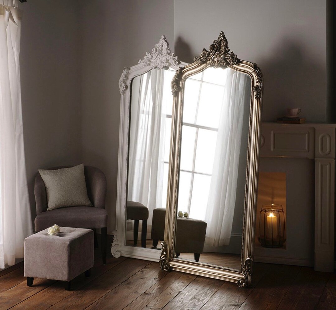 The Tevrah Silver Ornate Full Length Mirror Etsy UK