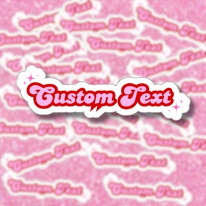 Personalized Custom Text Sticker, Gifts For Her, Gym Sticker, Custom Holiday Gift, Girly Pink Stickers, Waterbottle Sticker, Laptop, Pilates