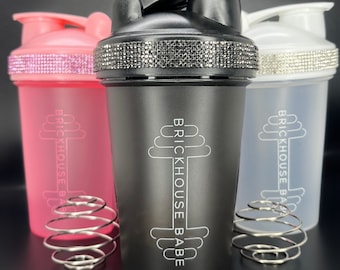 Mini rosa / bianco / bottiglia shaker scintillante / bicchiere regalo fitness glitterato / 400 ml / piccola tazza shaker rosa / miscelatore per proteine / acqua / tazza shaker