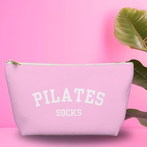Pilates Socks, Cute Grip Socks, Bow Grippy Socks Bag, Pilates Pouch With Zipper, Pilates Princess Birthday Gift Ideas, Lagree, Barre Socks