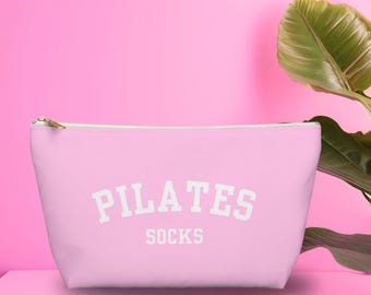 Pilates Socks, Cute Grip Socks, Bow Grippy Socks Bag, Pilates Pouch With Zipper, Pilates Princess Birthday Gift Ideas, Lagree, Barre Socks
