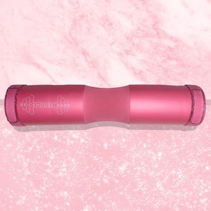 Pink Barbell Pad | w Glitter Straps | Carrying Bag | Pink Straps | Hip Thrusts | Squats | Lunges | Glute Bridges | Next Day Shipping