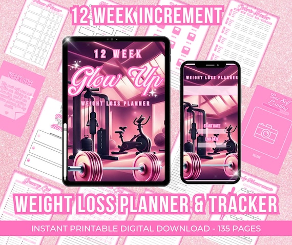 Fitness Journal Plan, Tracker, eBook Fitness Challenge, Fitness Planner PDF Printable, Goodnotes,Weight Loss Digital Download, Weightlifting