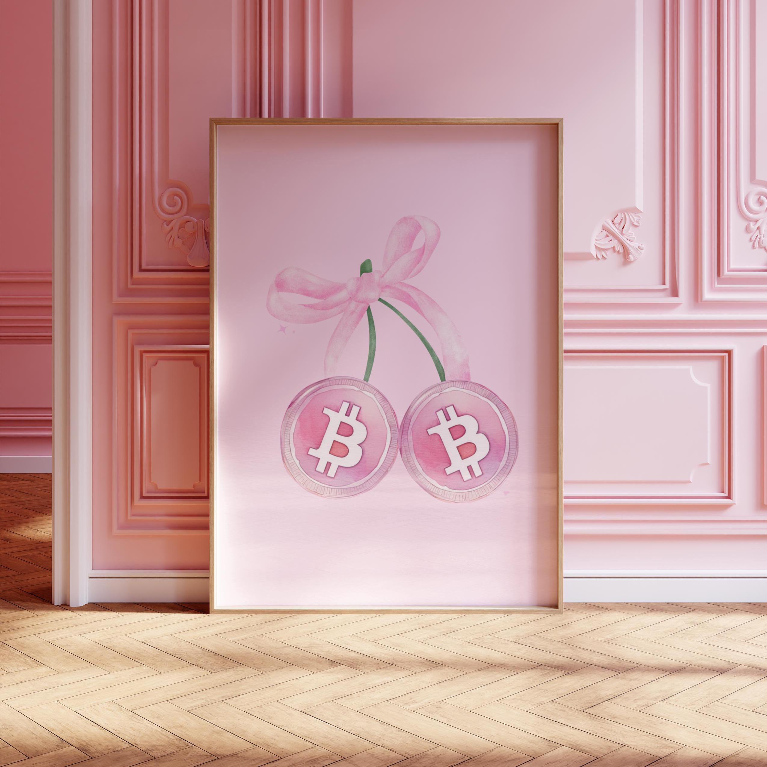 ビットコイン ウォール アート、暗号通貨 ウォール プリント ポスター、金融ギフト、ドージ、XRP ポスター、ウォール アート、コケット ガーリー  キッチン デコレーション、チェリー - Etsy 日本