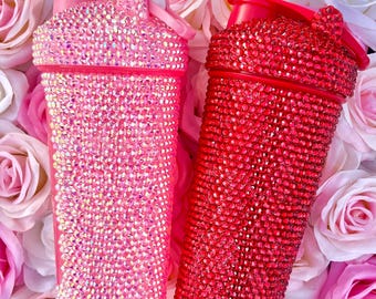 Bicchieri con strass per frullati proteici, regali fitness per lei, set regalo di bicchieri per San Valentino, shaker personalizzati, graziosa borraccia per palestra