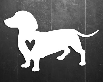 Dachshund Weiner Dog Love Vinyl Window/Car/Sign Decal DDASH