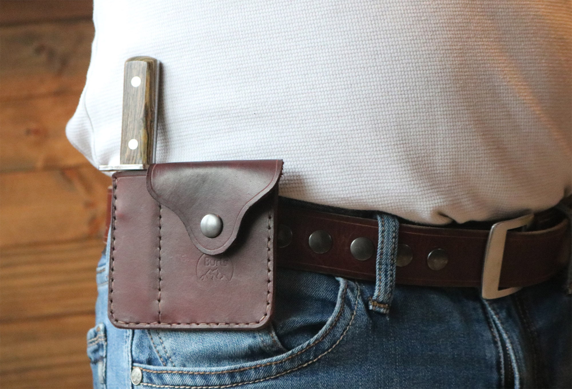 Knife Wallet Leather Sheath And Card Wallet With Knife Burls Etsy 日本