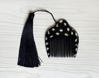 Dyed Buffalo Horn Comb, Comb For Hair, Buffalo Horn Comb, Anti Static Comb, Curly Hair Comb with tassel
