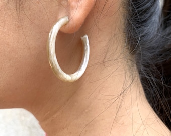 Hoop Earrings, Buffalo Horn Earrings, Long Dangle Earrings, Drop Earrings Gift For Women, Gift For Mom, Handcrafted Earring