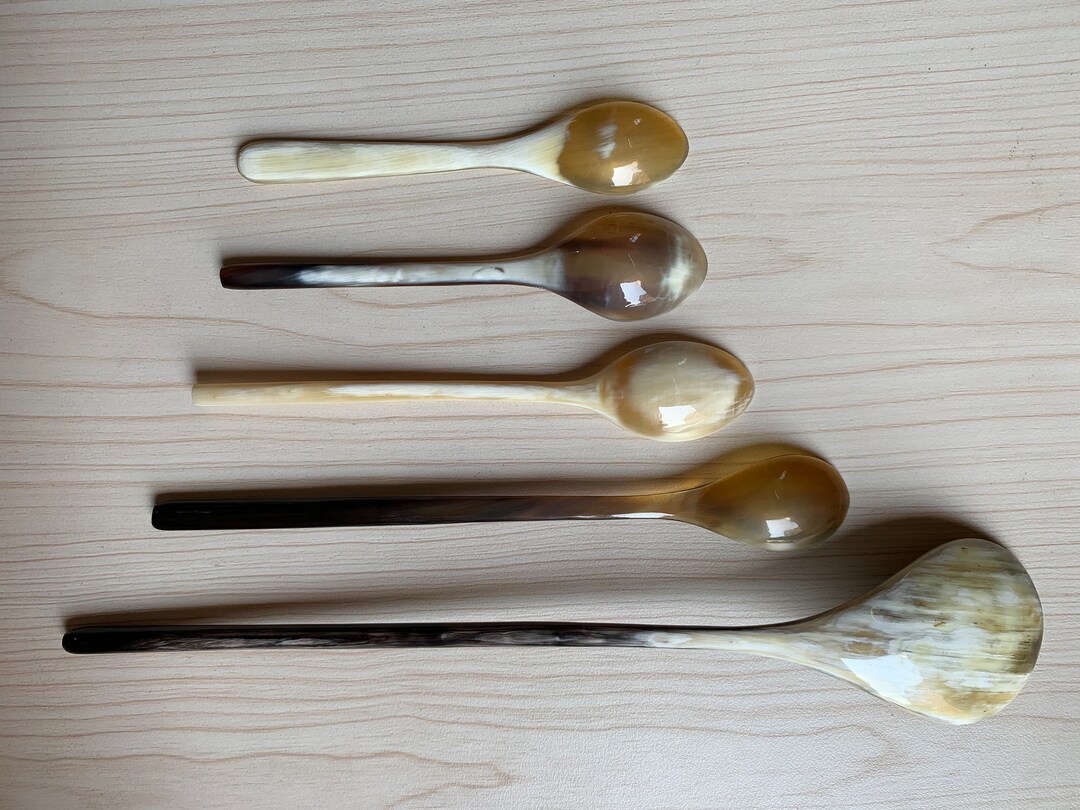Combo 5 Horn Spoons, Spoons Collection, Buffalo Horn Spoon, Handmade